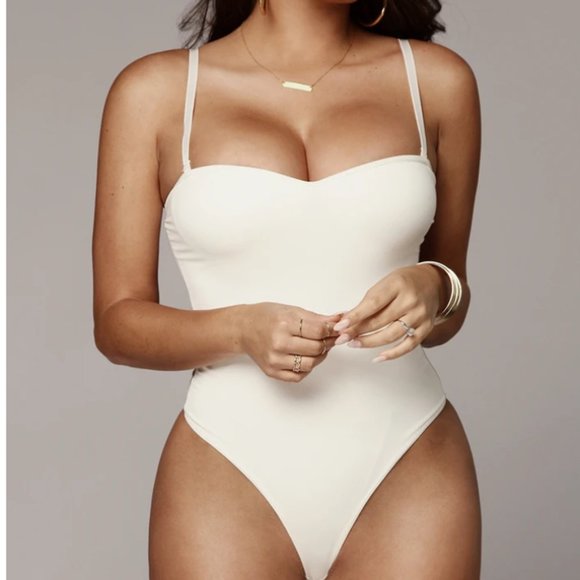 white bustier bodysuit